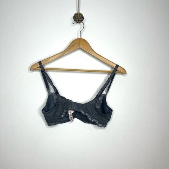 Victoria's Secret Women's Dream Angels Semi Sheer Lace Bra Gray Size 34D/D75 - Picture 6 of 11
